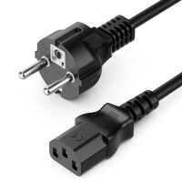 PC Computer 3-Pin Power Cable Power Cable Plug EU Black...